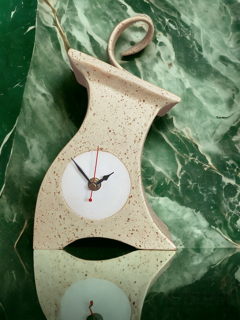 Wonky Ceramic Mantel Clock - Oatmeal Speckle