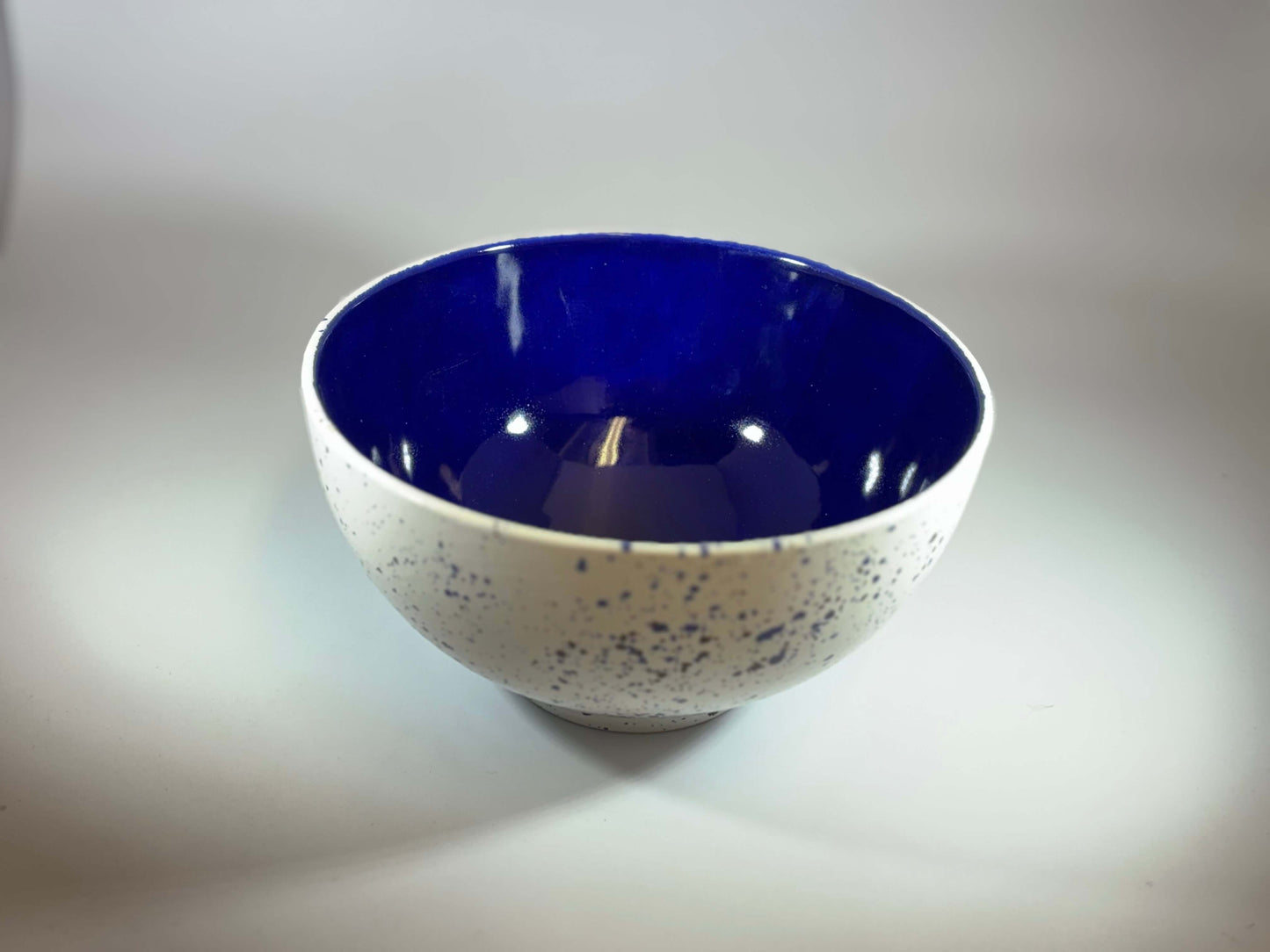 Fruit Bowl and Butter Dish Set - Royal Blue Speckle Glaze