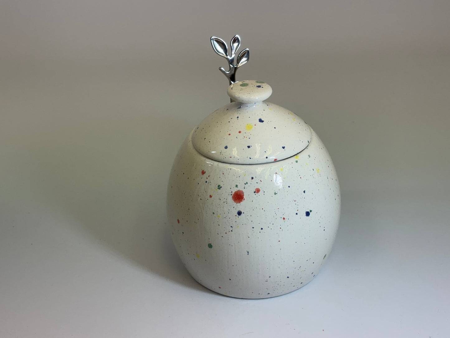 Sugar Bowl with Lid and Spoon in a Celebration Glaze