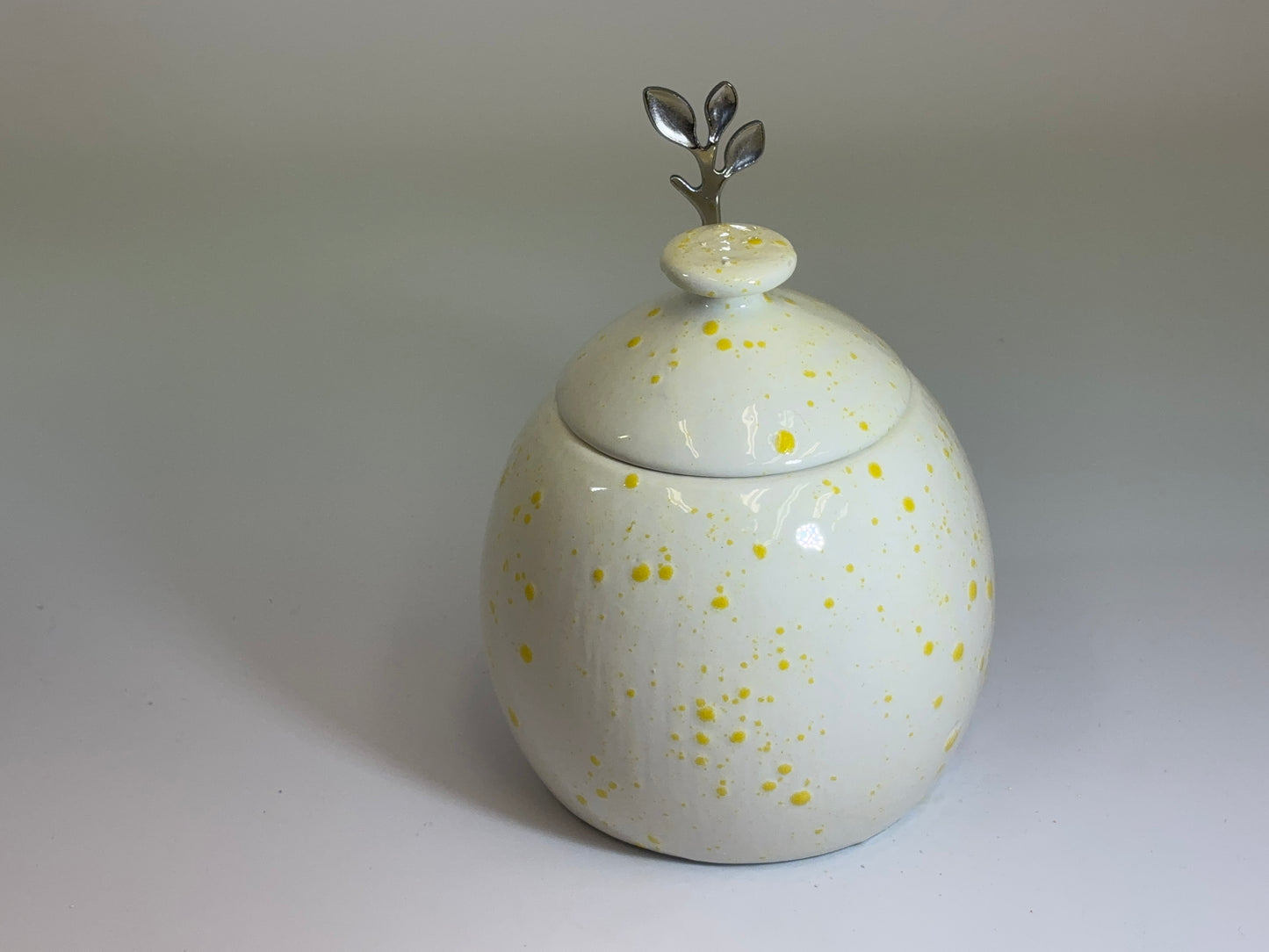 Sugar Bowl White with Yellow Spots