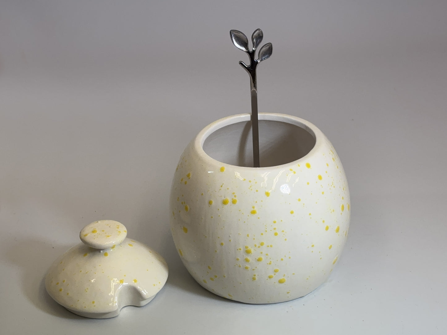 Sugar Bowl White with Yellow Spots