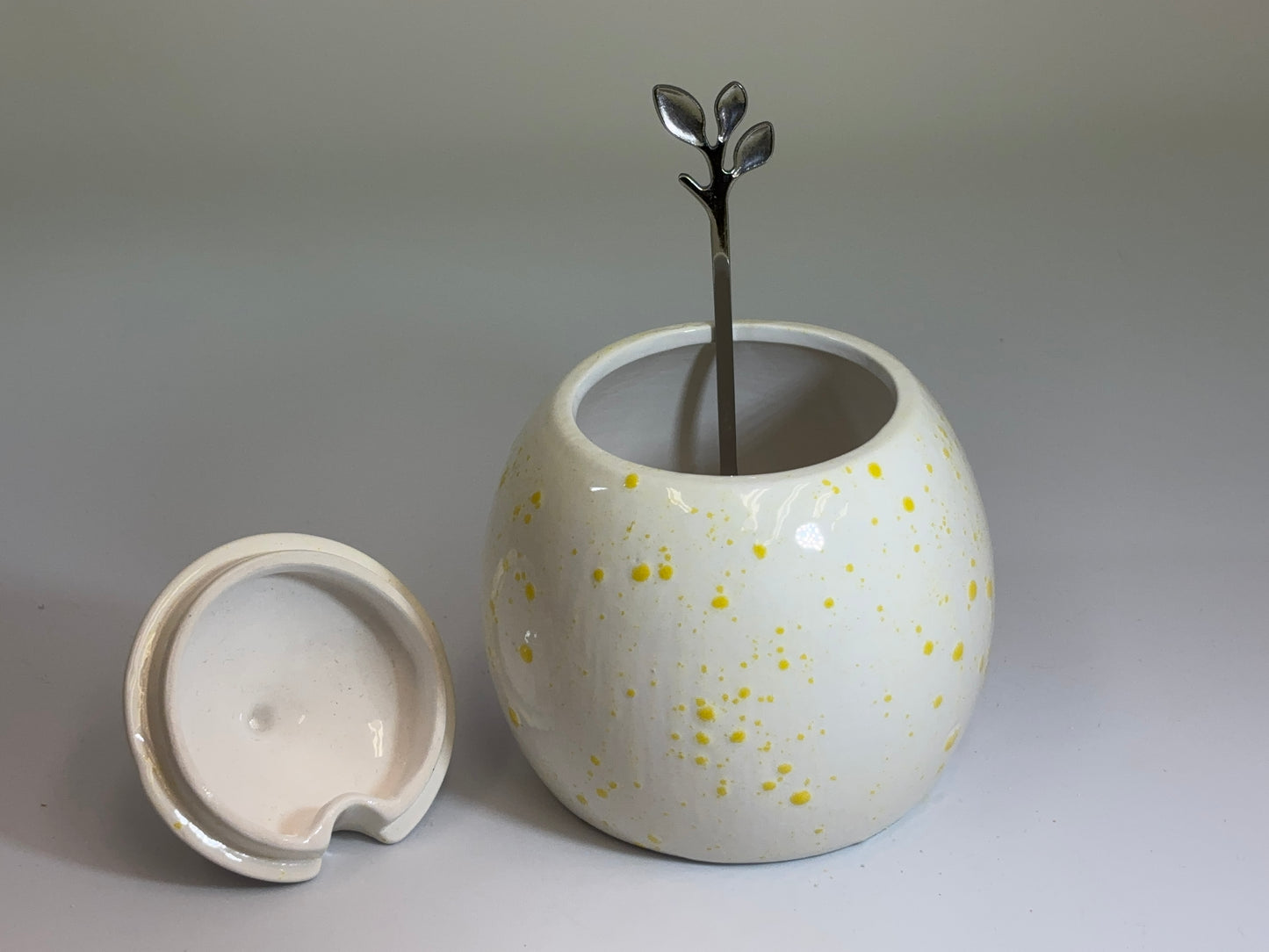Sugar Bowl White with Yellow Spots