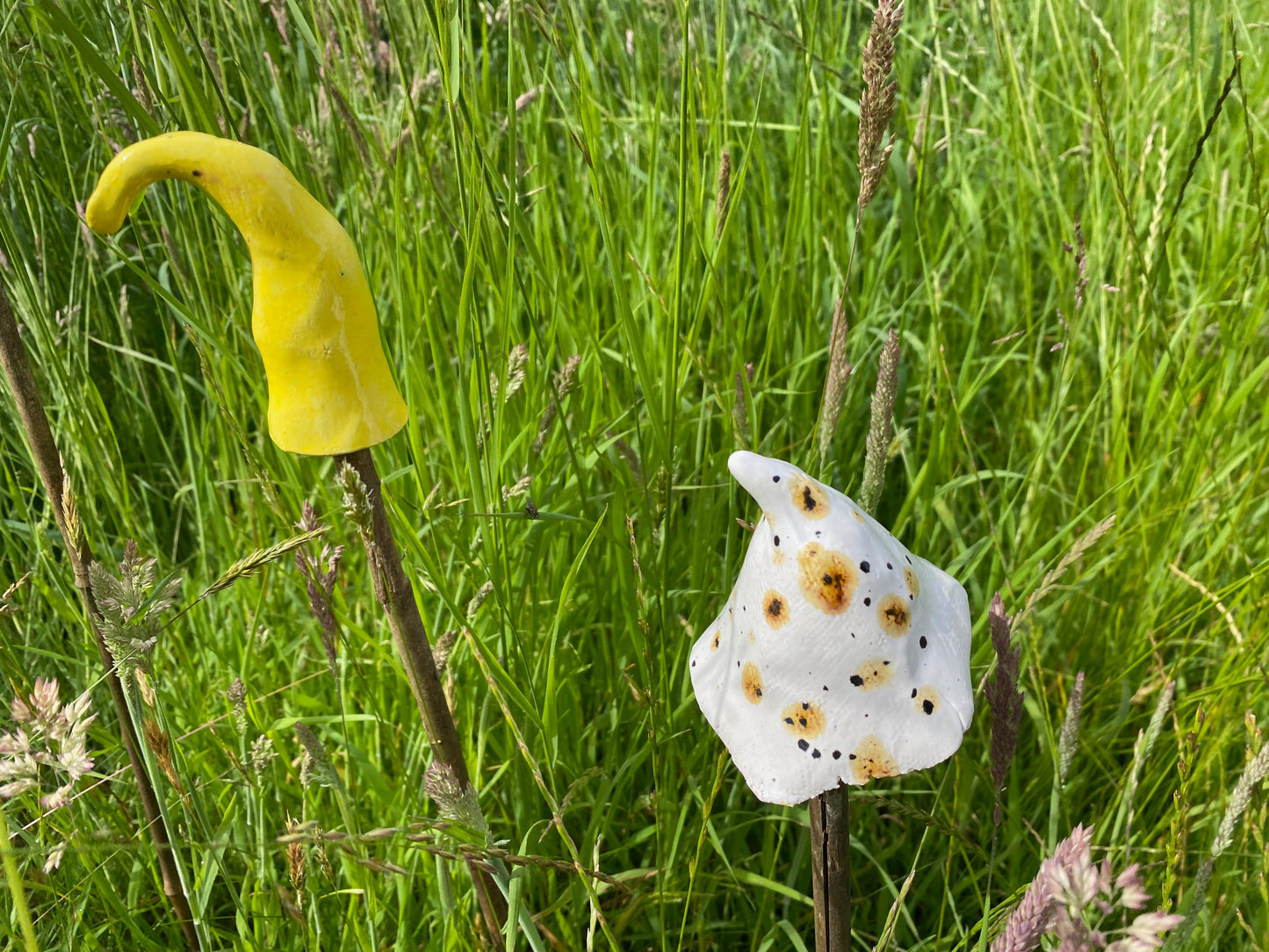 Ceramic Mushrooms Cane Toppers