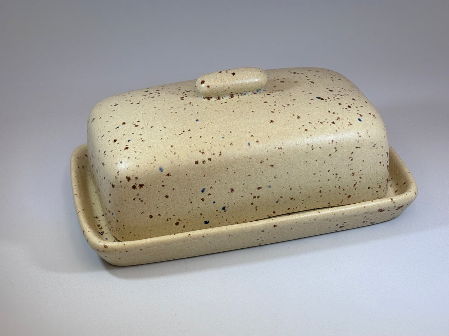 Butter Dish Oatmeal Speckle Glaze