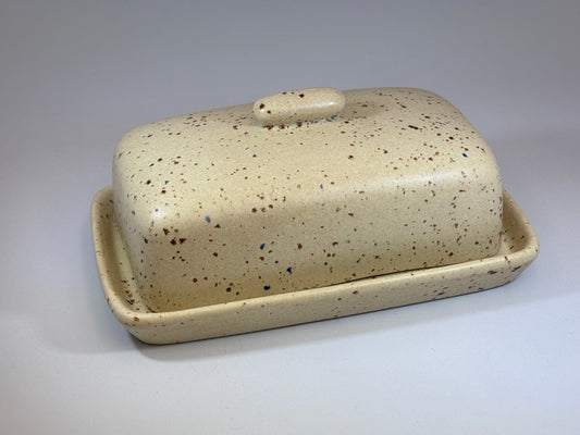 Butter Dish Oatmeal Speckle Glaze