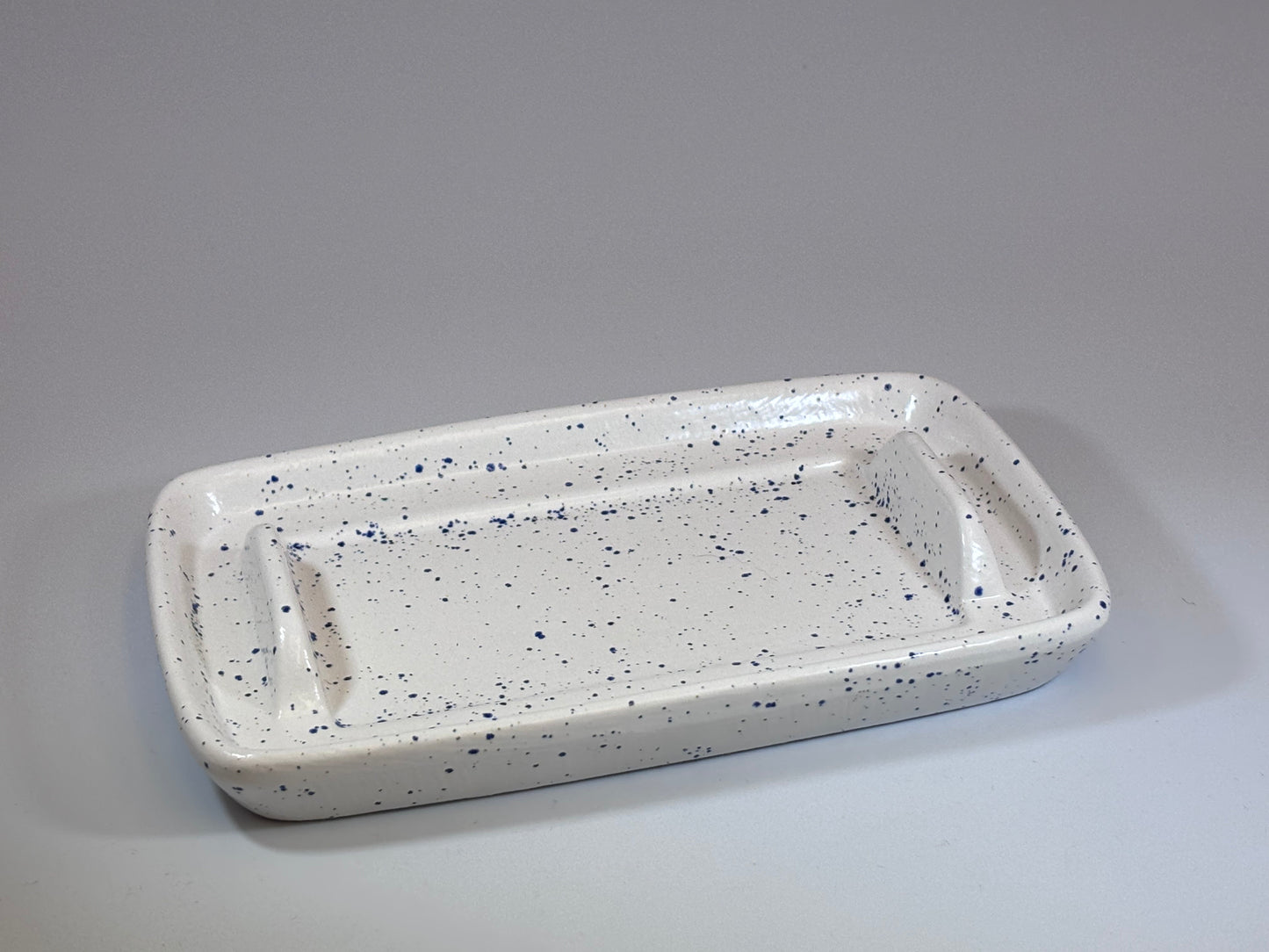 Butter Dish Light Speckled Blue Glaze