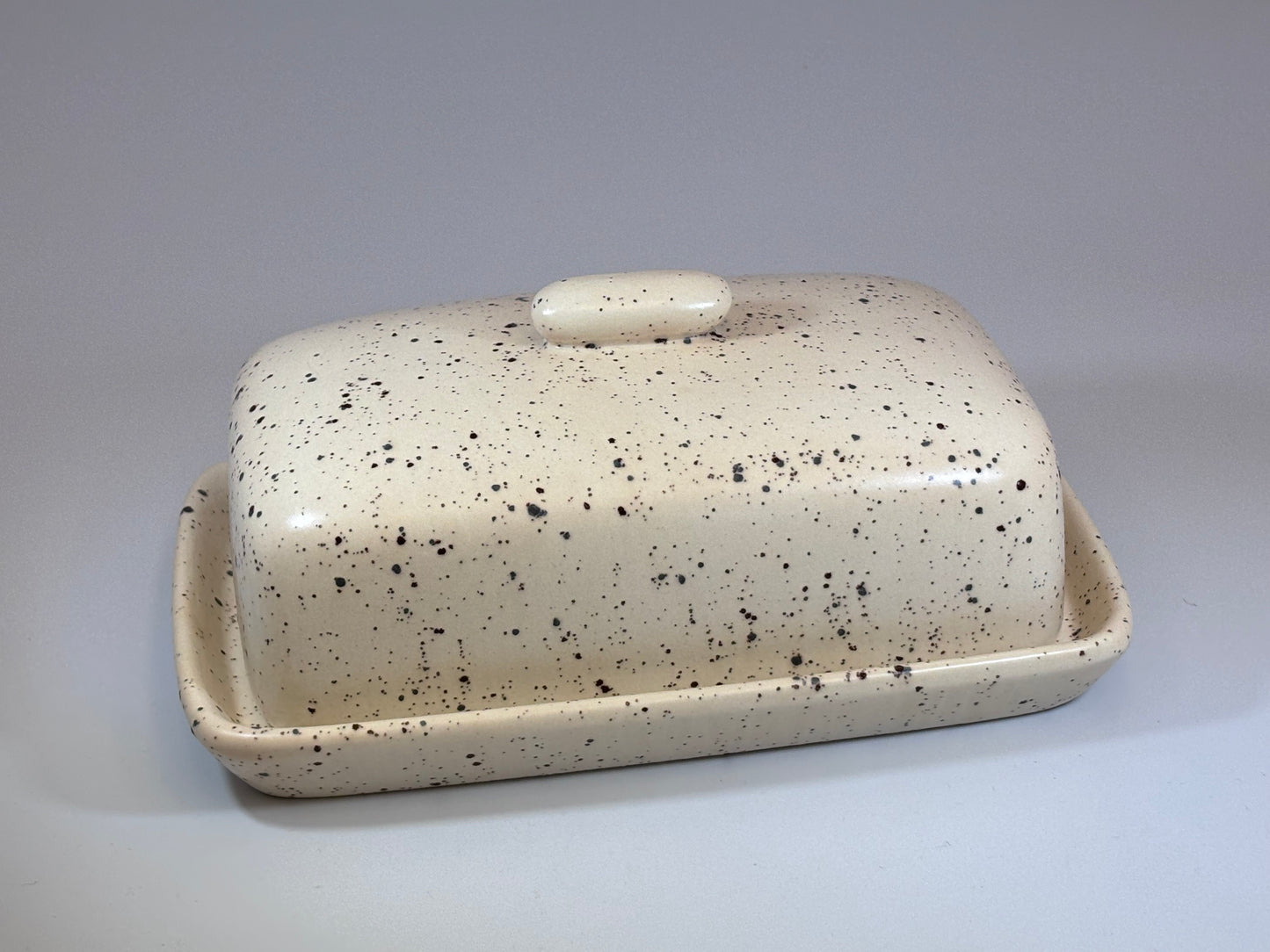 Butter Dish with Speckled Honey Glaze