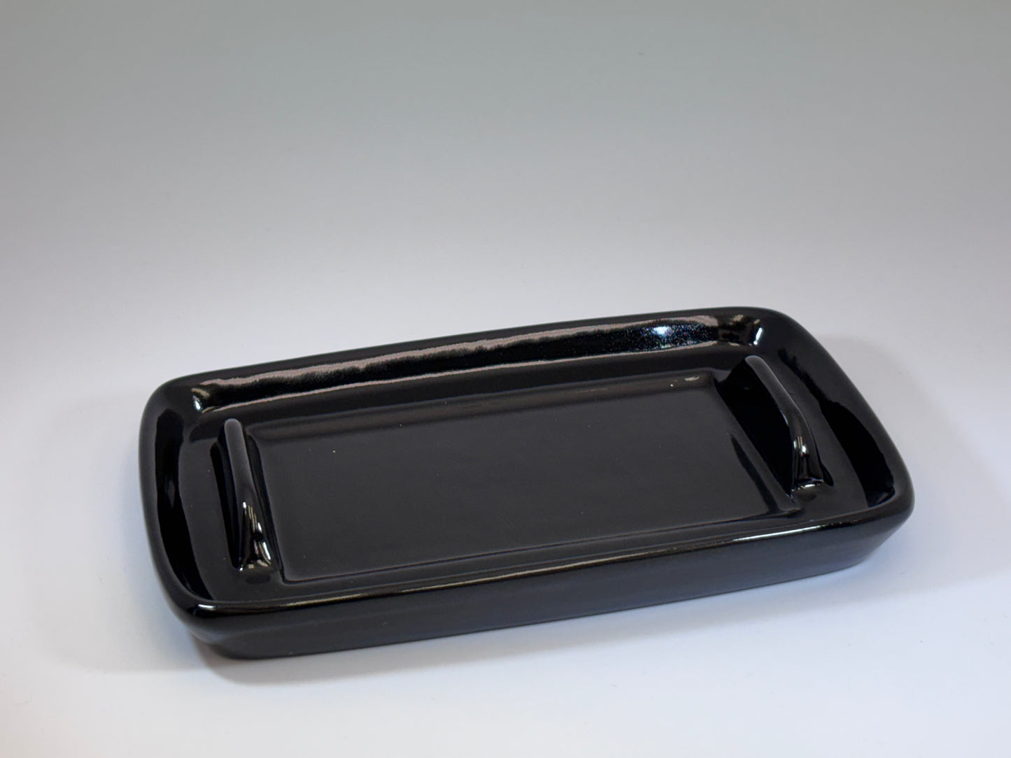 Butter Dish with Abstract Glaze Design