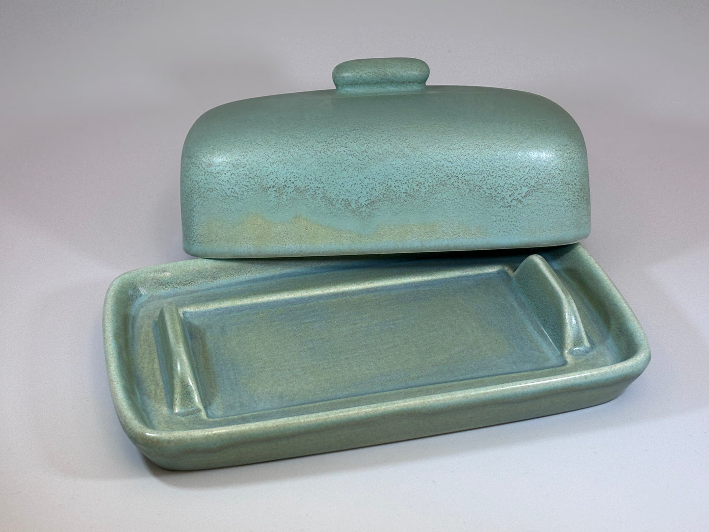 Butter Dish with Lid Cornish Copper Glaze