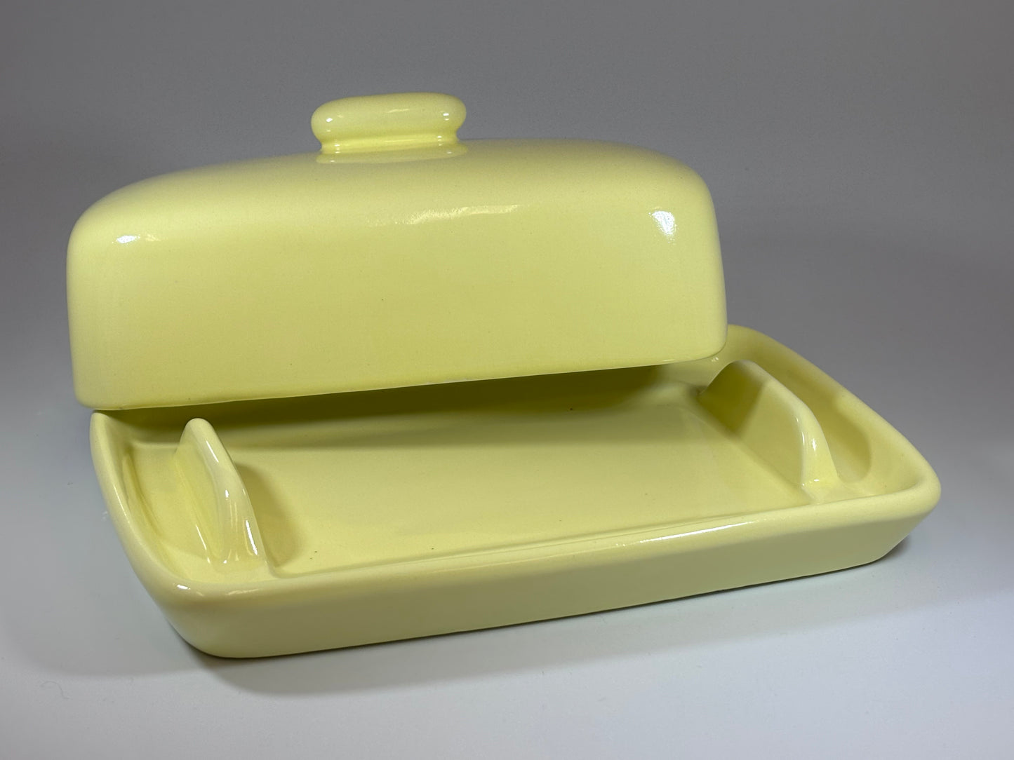 Butter Dish with Butter Yellow Glaze