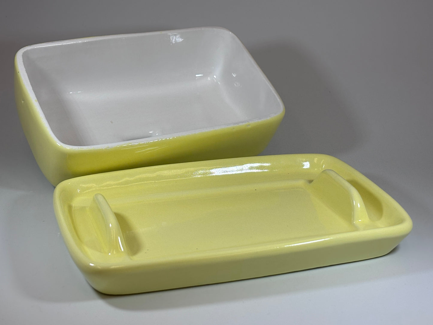 Butter Dish with Butter Yellow Glaze