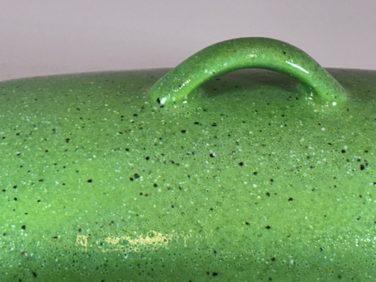 Stoneware Butter Dish Lime Green Glaze