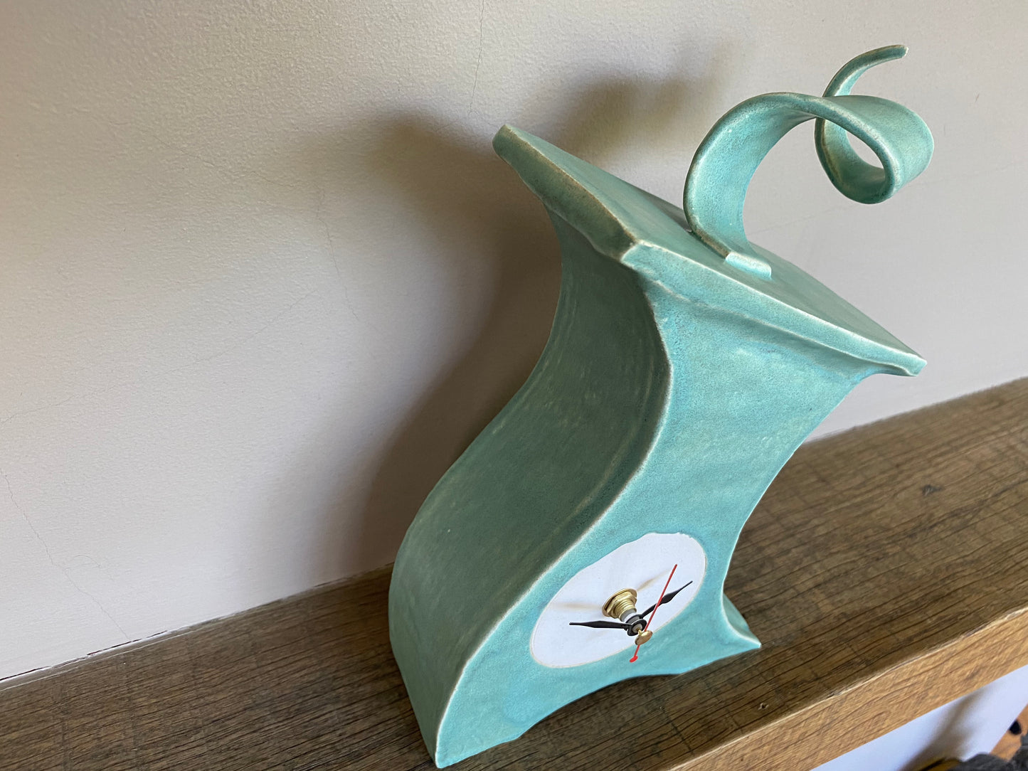 Shelf Clock in Cornish Copper Glaze - PeterBowenArt