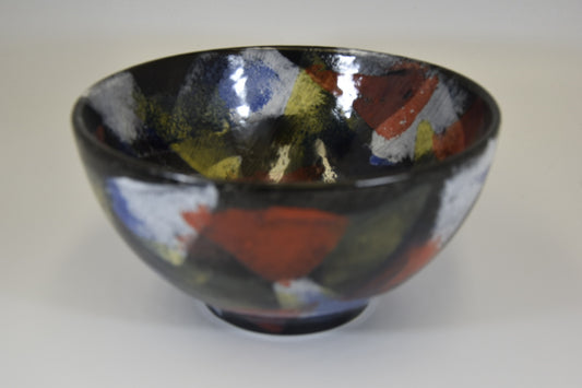 Ceramic Fruit Bowl Abstract Glaze