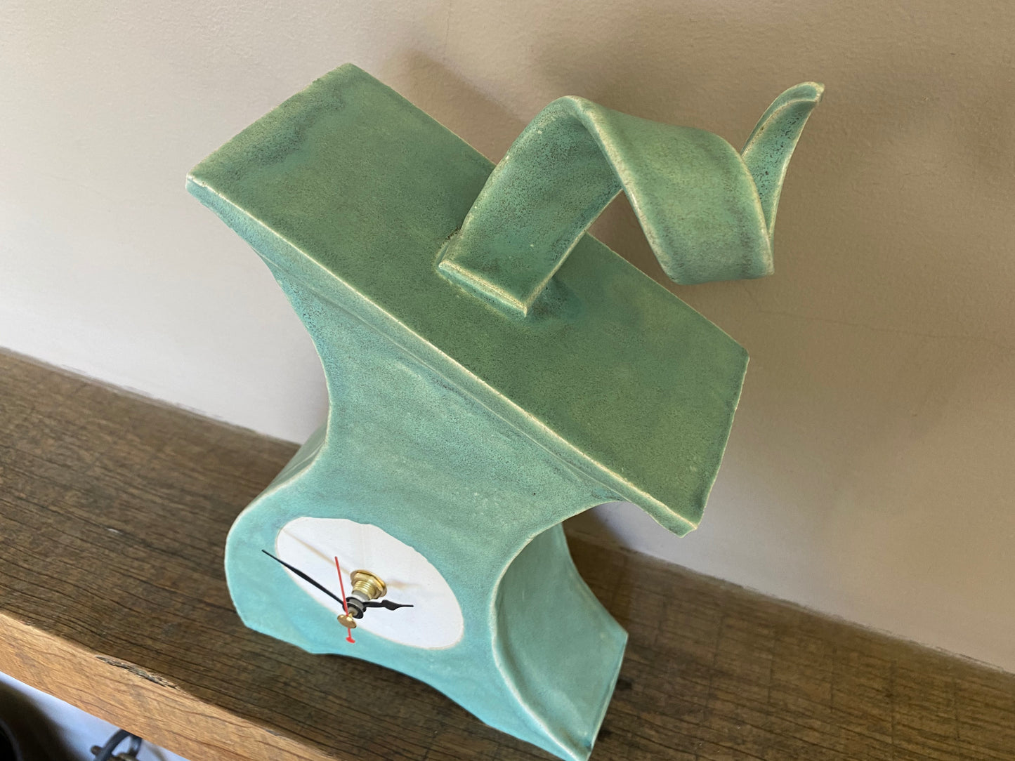 Shelf Clock in Cornish Copper Glaze - PeterBowenArt