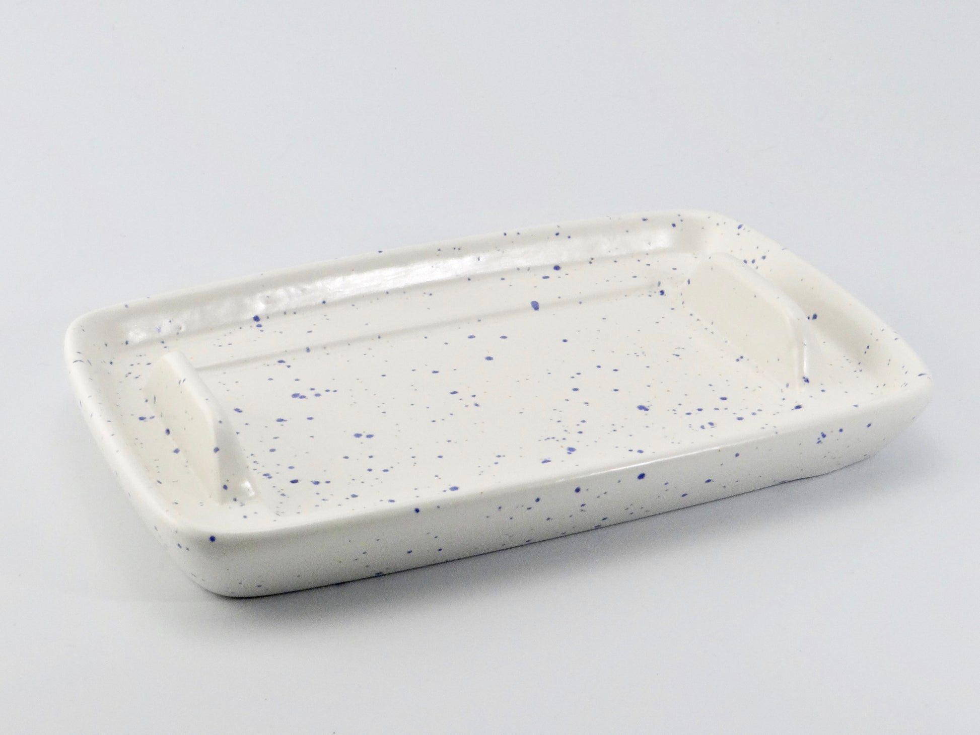 Butter Dish and Sugar Bowl Set - Light Blue Speckled Glaze - PeterBowenArt