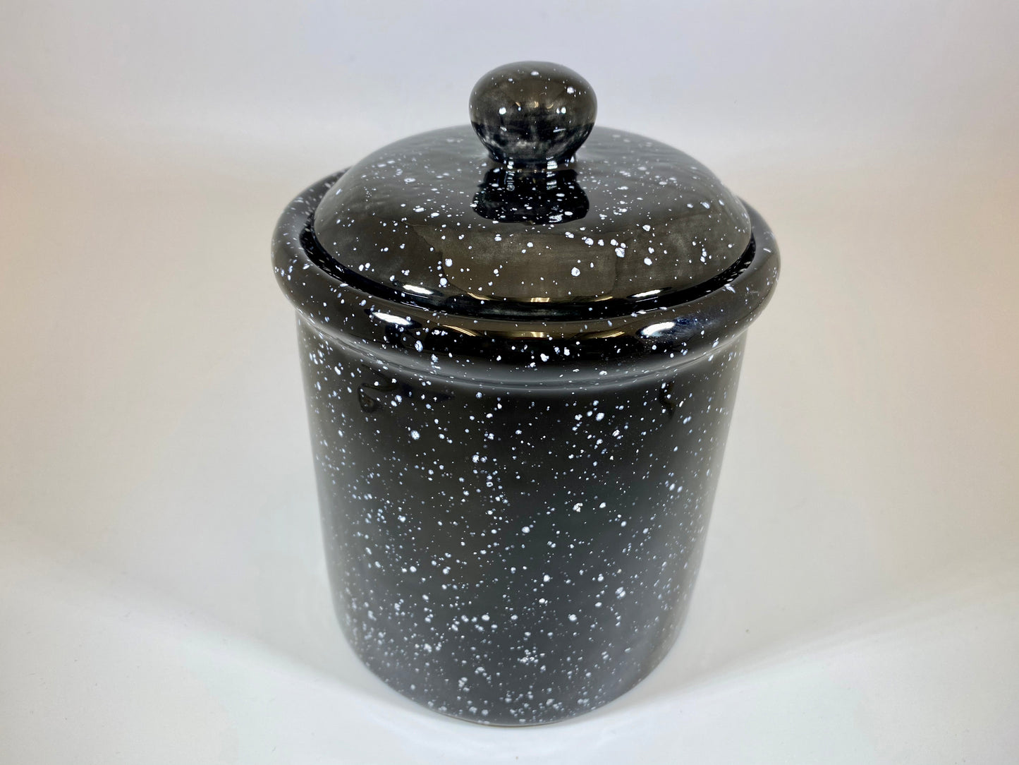 Speckled Black Canister for Tea or Coffee - PeterBowenArt
