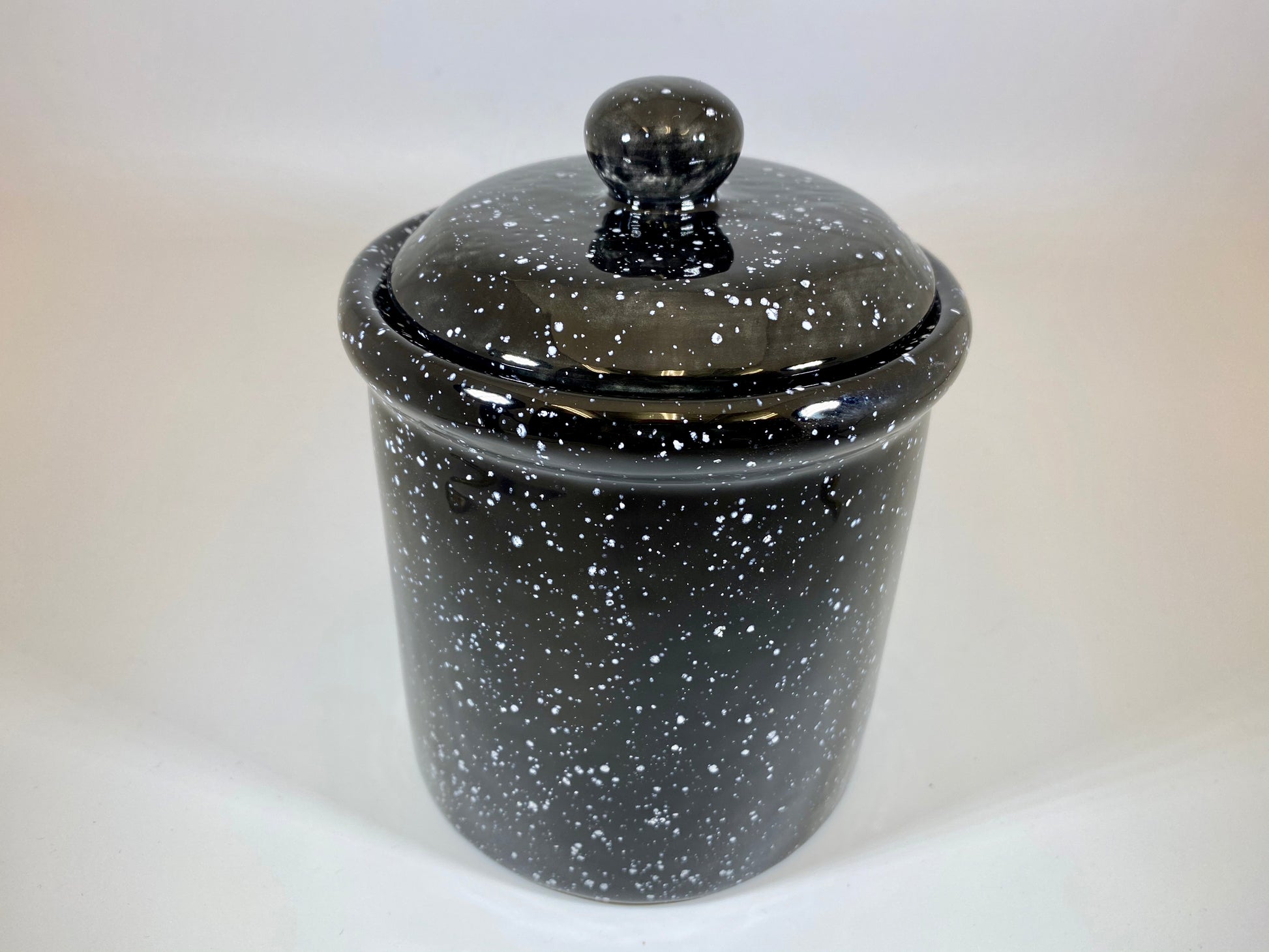 Speckled Black Canister for Tea or Coffee - PeterBowenArt