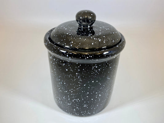Speckled Black Canister for Tea or Coffee - PeterBowenArt