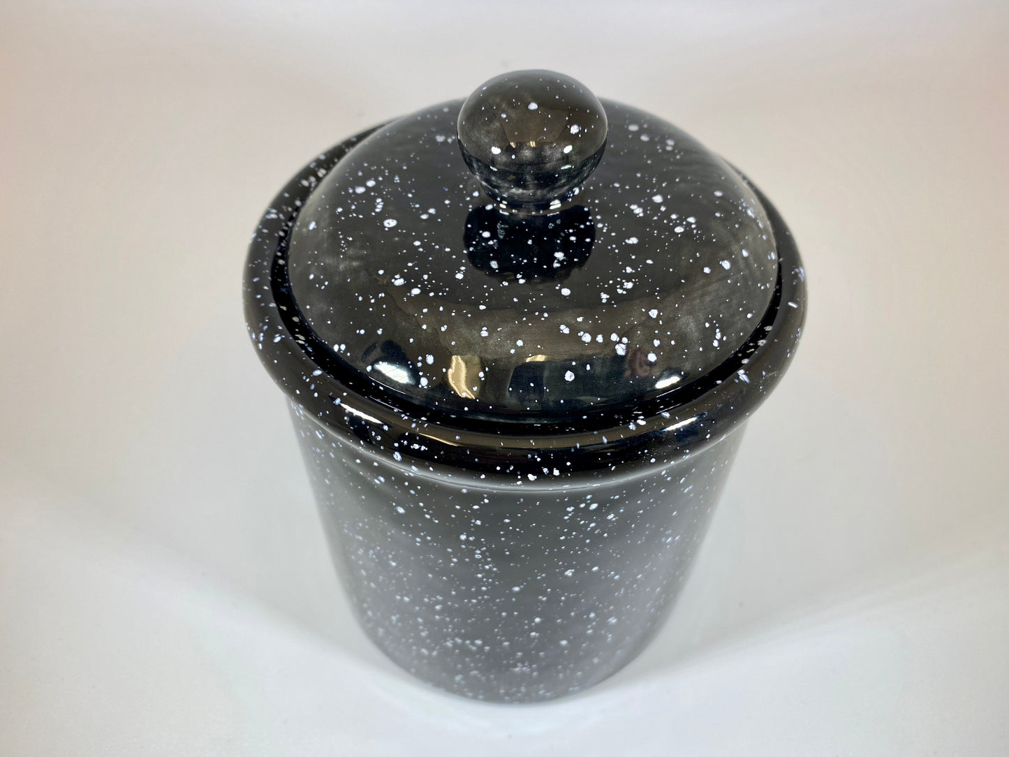 Speckled Black Canister for Tea or Coffee - PeterBowenArt
