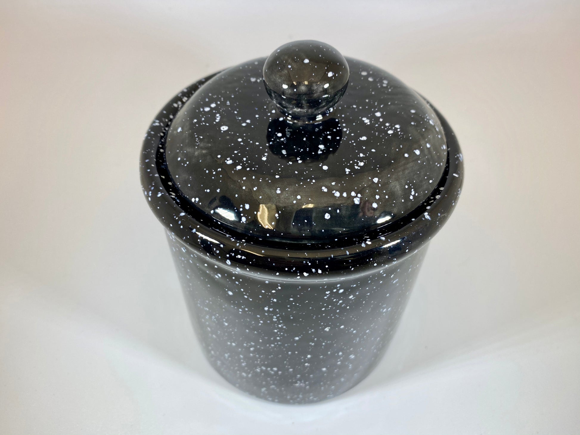 Speckled Black Canister for Tea or Coffee - PeterBowenArt