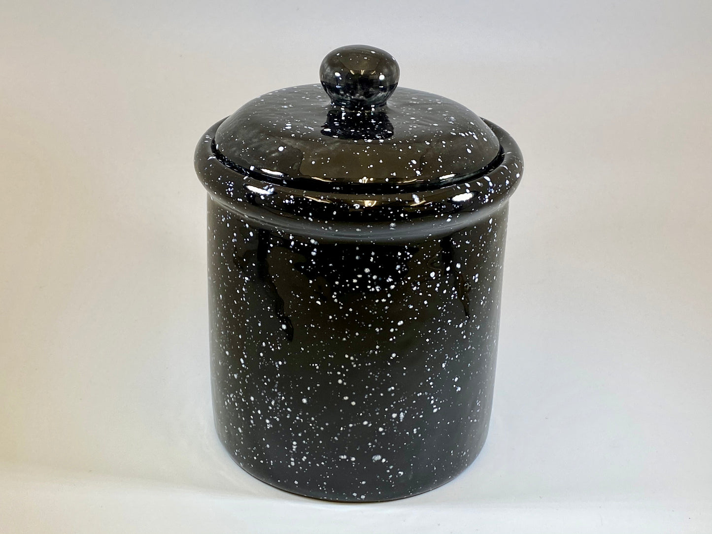 Speckled Black Canister for Tea or Coffee - PeterBowenArt