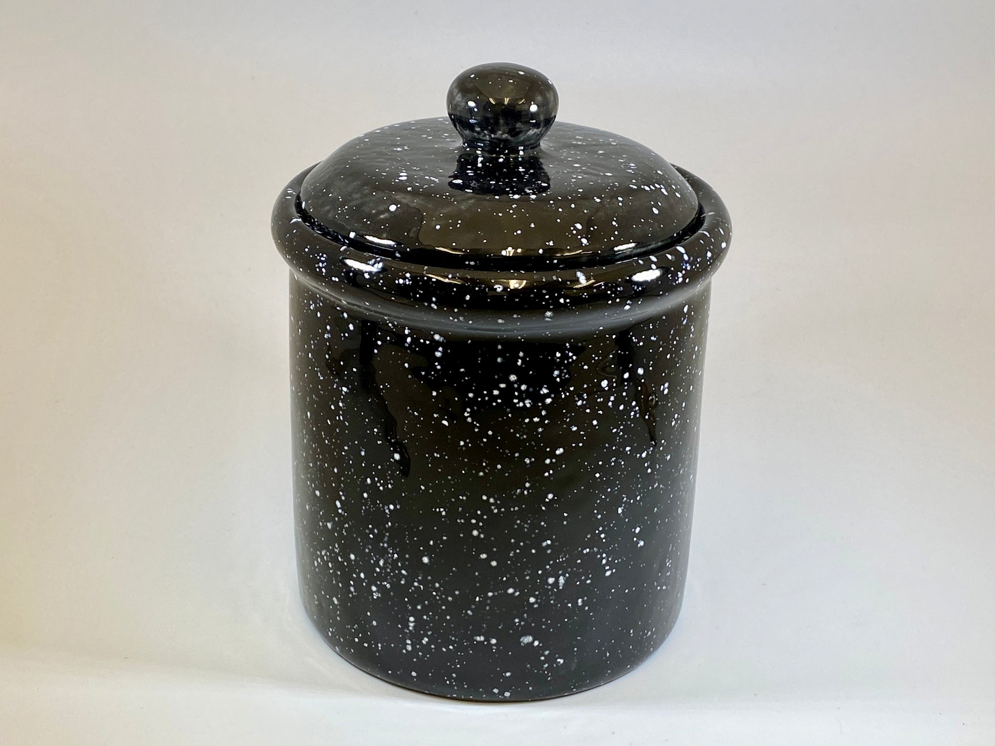 Speckled Black Canister for Tea or Coffee - PeterBowenArt