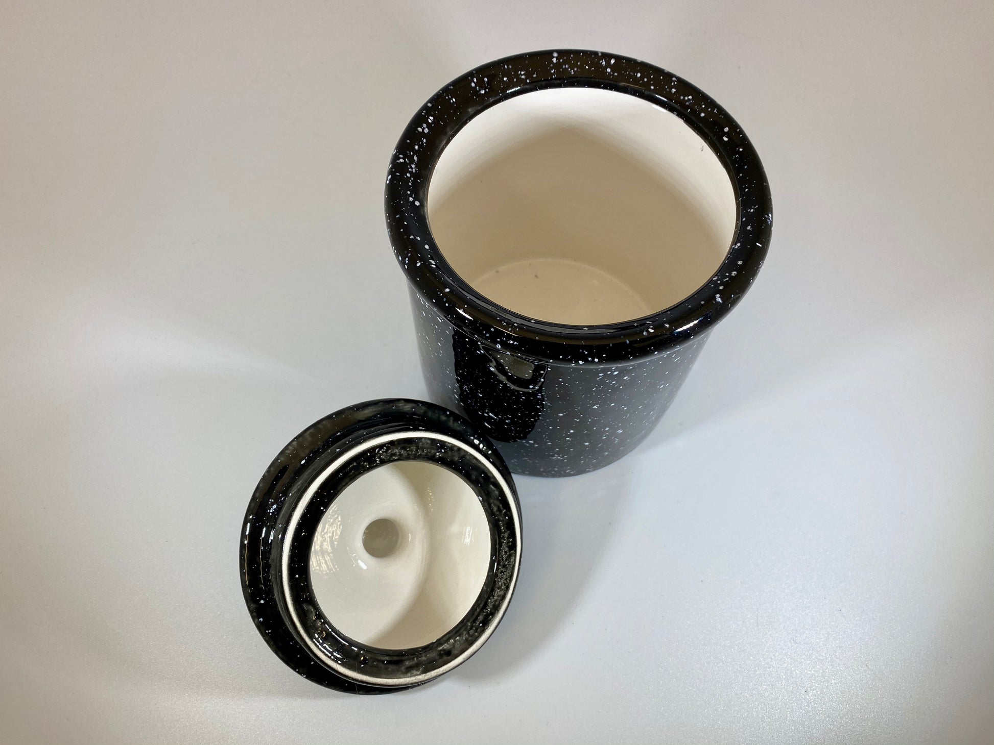 Speckled Black Canister for Tea or Coffee - PeterBowenArt
