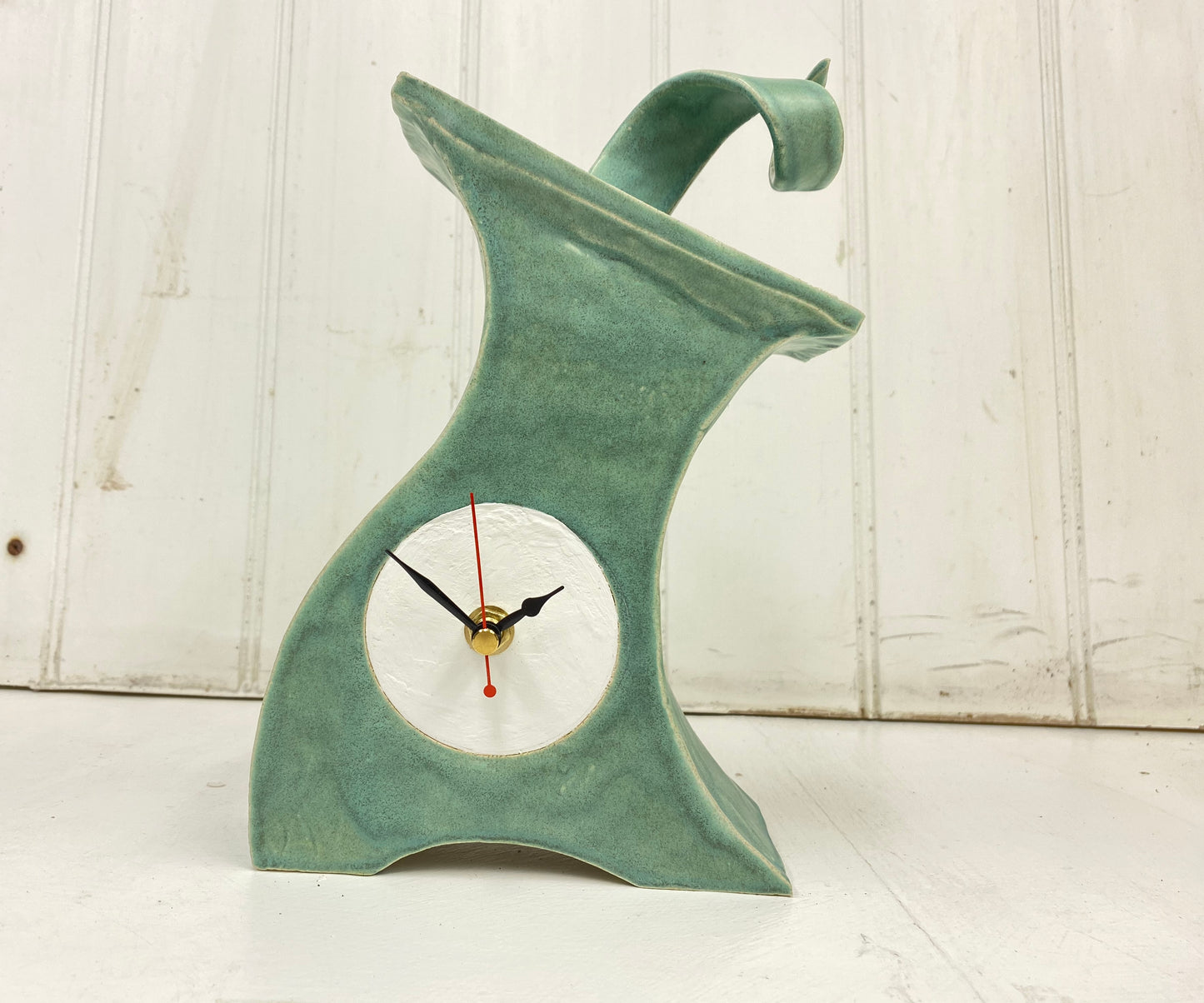 Shelf Clock in Cornish Copper Glaze - PeterBowenArt