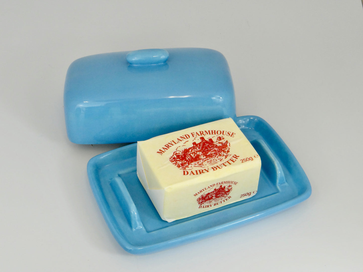 Butter Dish, Sky Blue Glaze, Peter Bowen Art
