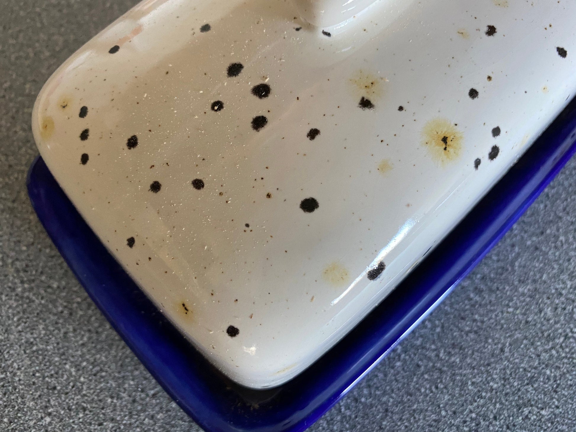 Handmade Butter Dish with Confetti Glaze - PeterBowenArt