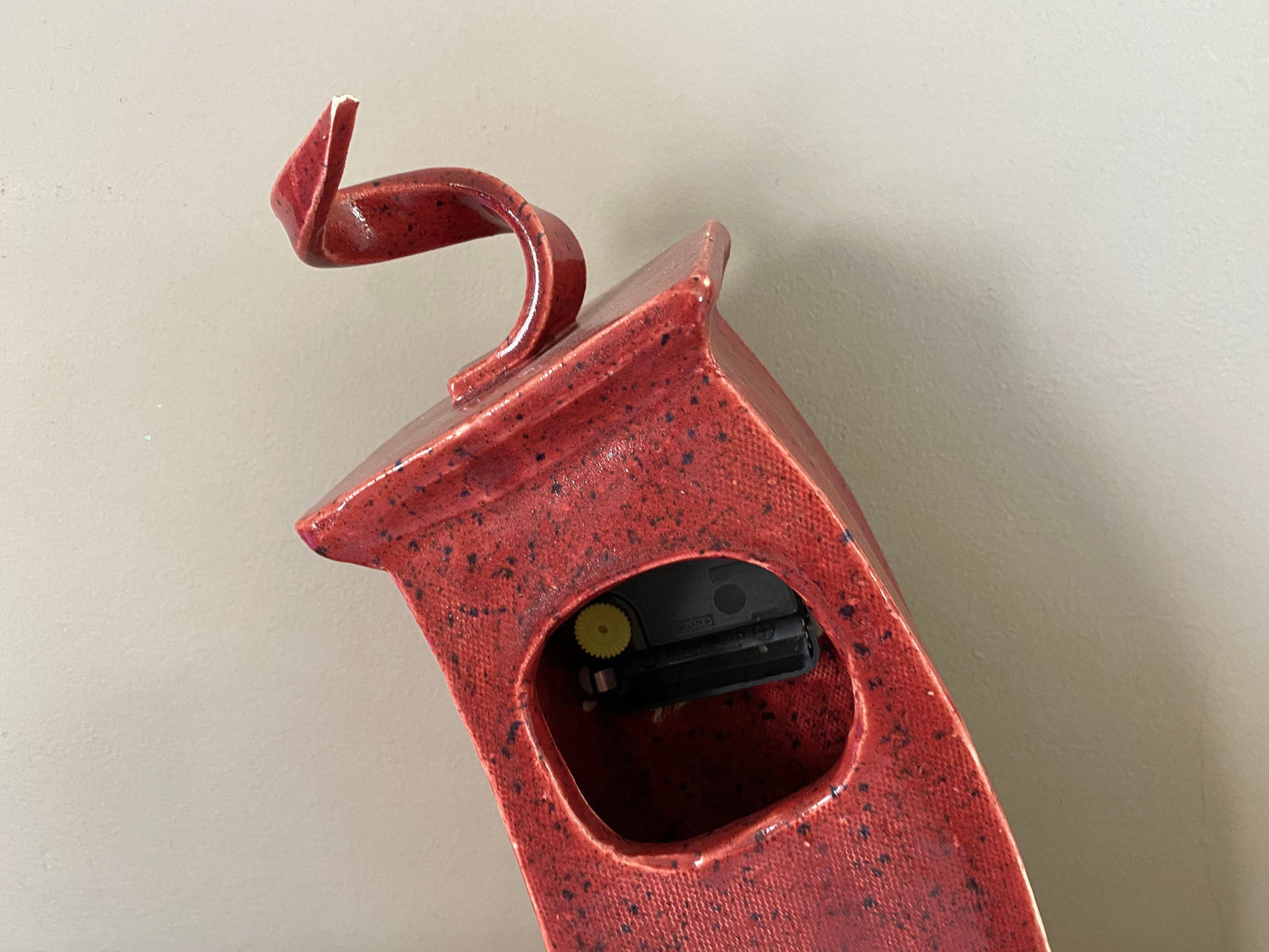 Table Clock, Red Clock, Shelf Clock, Mantle Clock - PeterBowenArt
