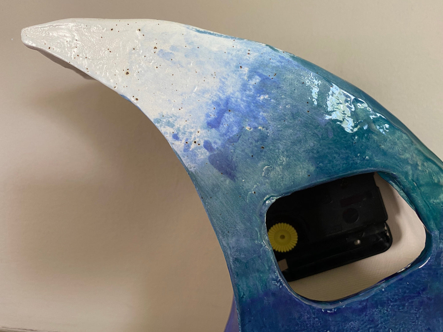 Tabletop Clock, Wave Handmade Ceramic Design