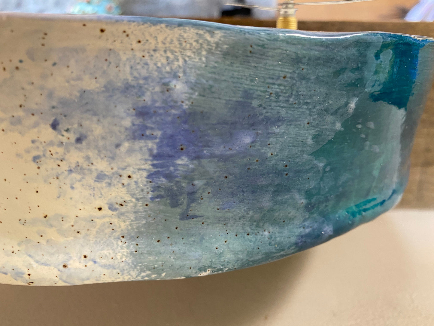 Tabletop Clock, Wave Handmade Ceramic Design