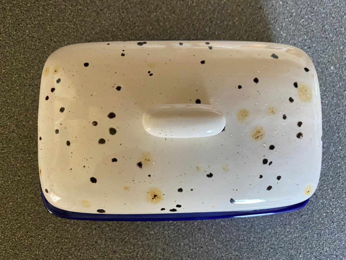 Handmade Butter Dish with Confetti Glaze - PeterBowenArt