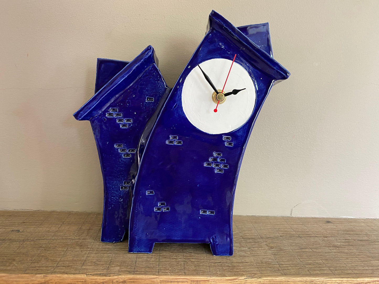 Ceramic Clock, Tabletop Clock, Shelf Clock, Double Clock - PeterBowenArt