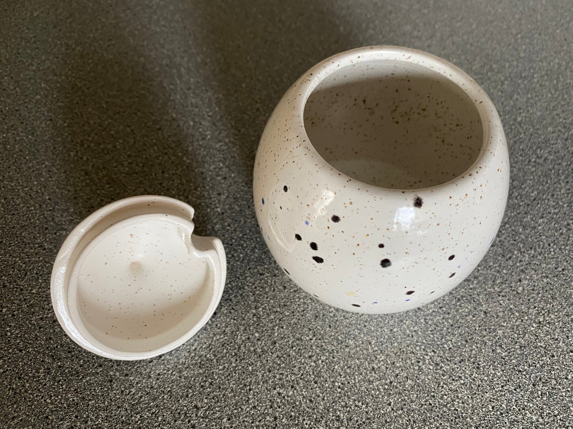 Butter Dish and Sugar Bowl Set - Confetti Glaze - PeterBowenArt