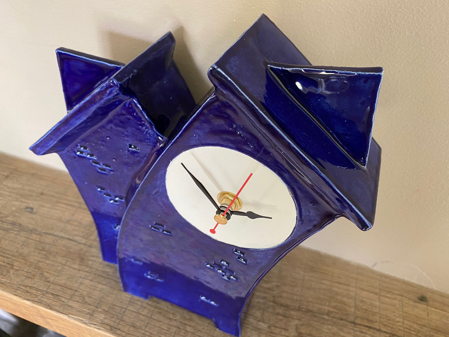 Ceramic Clock, Tabletop Clock, Shelf Clock, Double Clock - PeterBowenArt