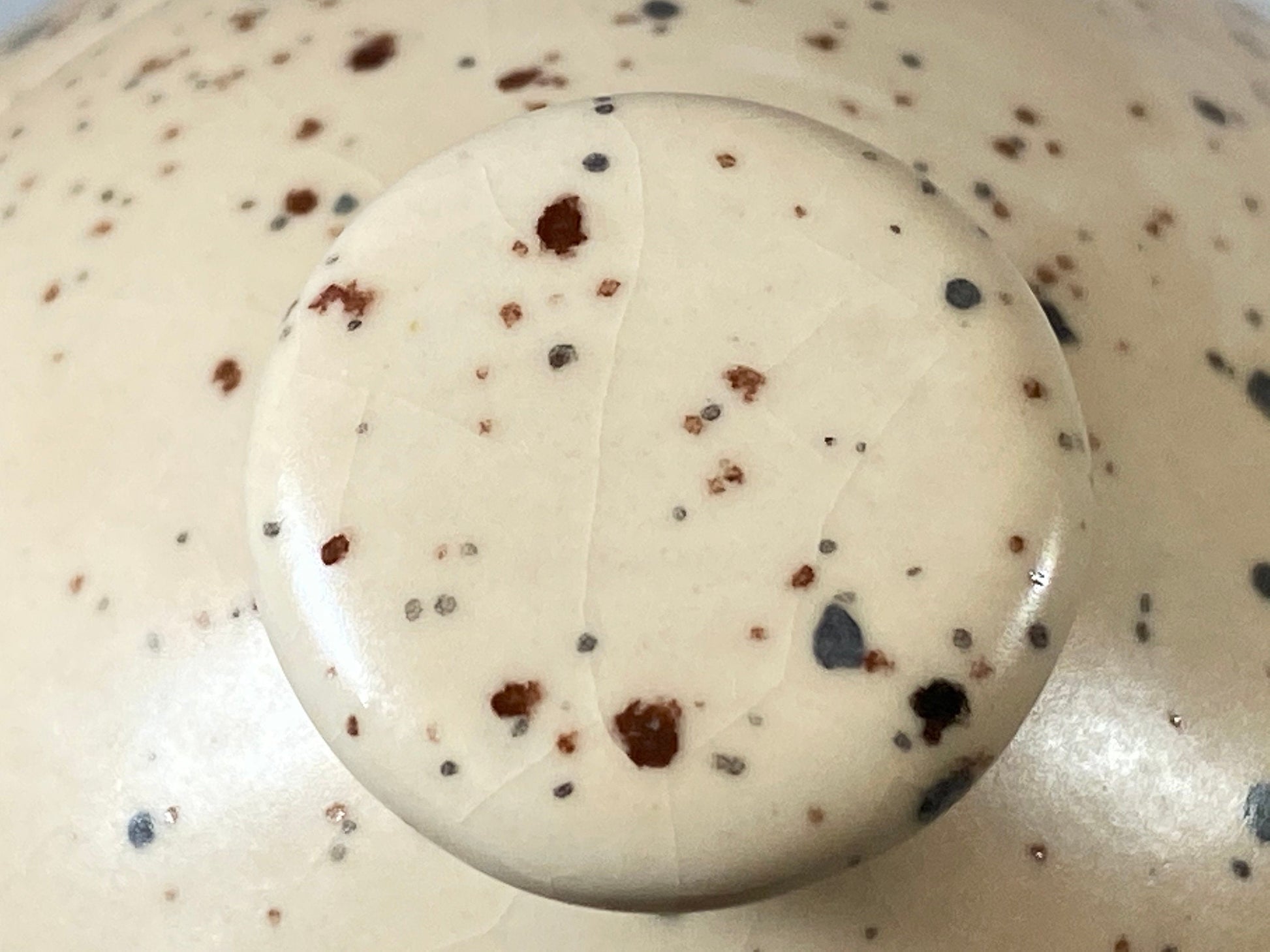 Sugar Bowl with Spoon Honey Speckle Glaze - PeterBowenArt