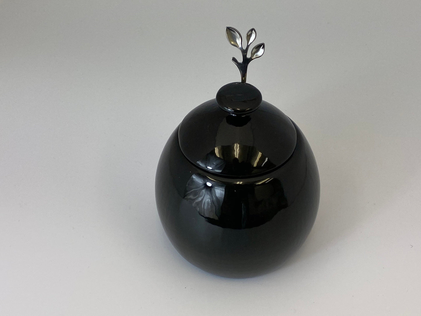 Butter Dish and Sugar Bowl Set - Jet Black Glaze - PeterBowenArt