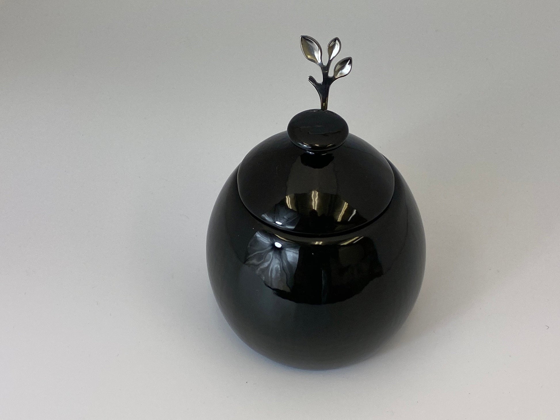 Butter Dish and Sugar Bowl Set - Jet Black Glaze - PeterBowenArt