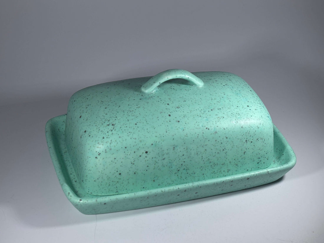 Stoneware Eggshell Green Butter Dish