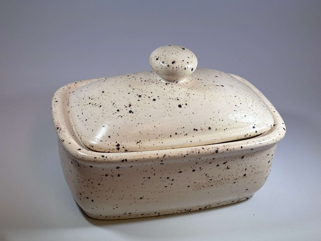Butter Dish with Lid - Honey Speckle Glaze
