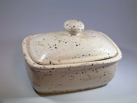 Butter Dish with Lid - Honey Speckle Glaze