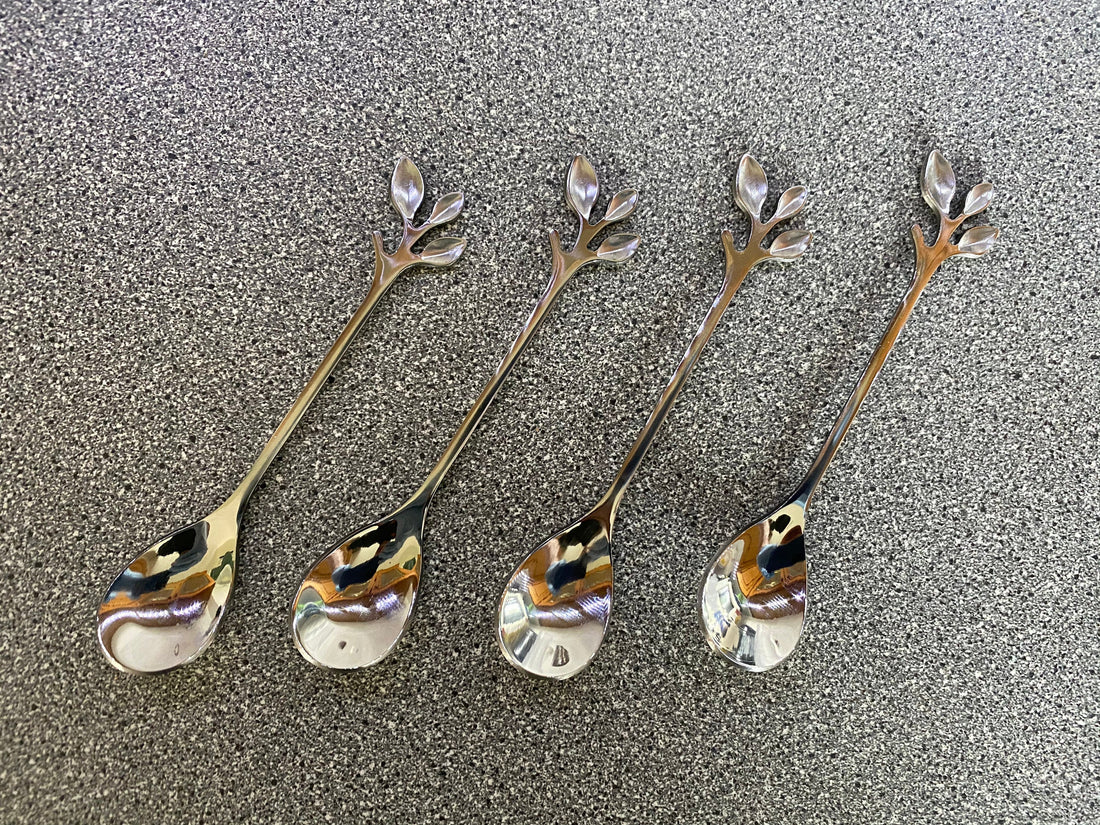 Silver Leafy Spoons