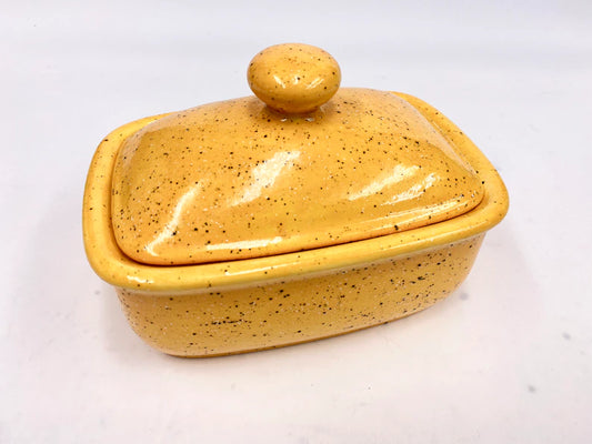 Butter Dish with Lid - Speckled Yellow