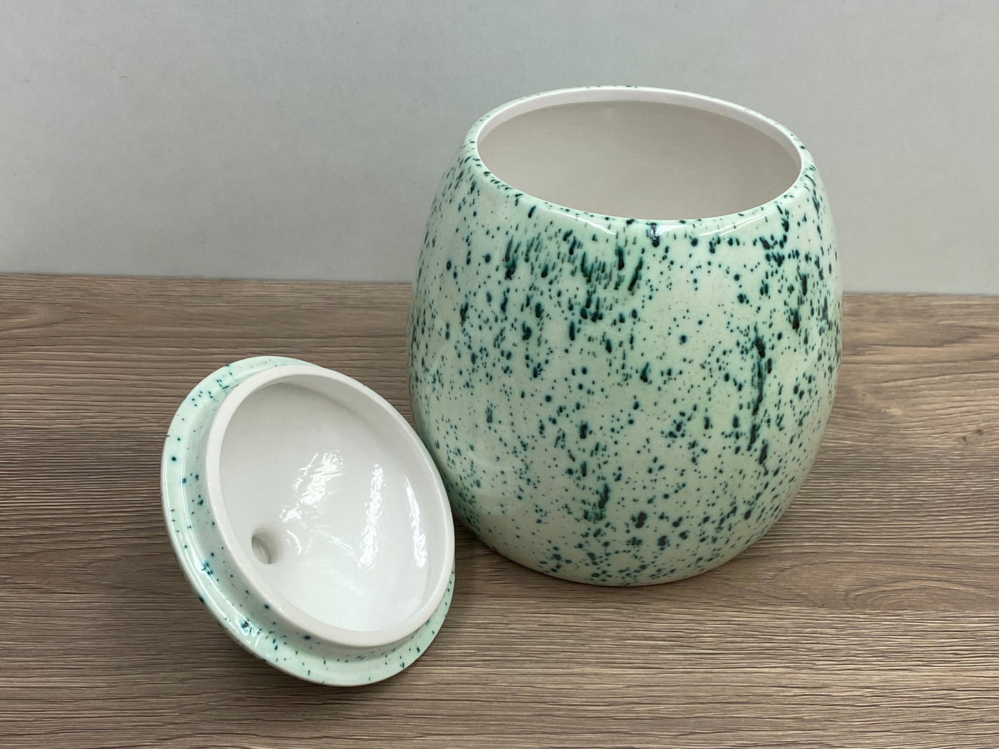 Cookie/Biscuit Jar Canister Speckled Green