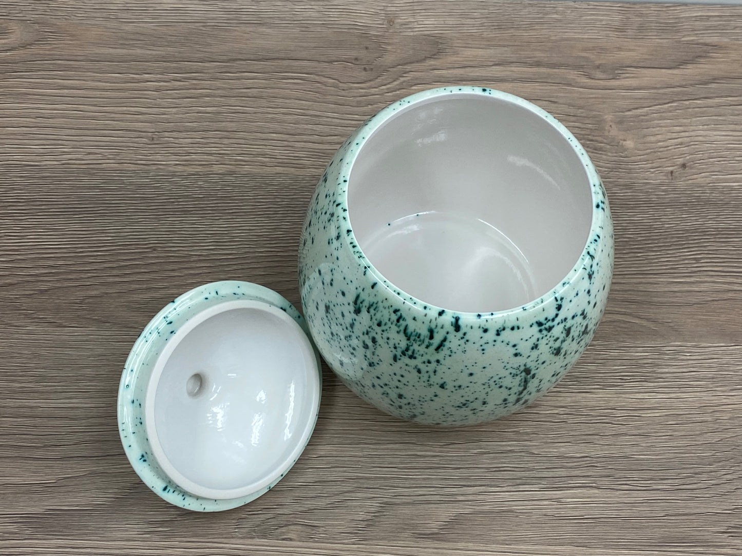 Cookie/Biscuit Jar Canister Speckled Green