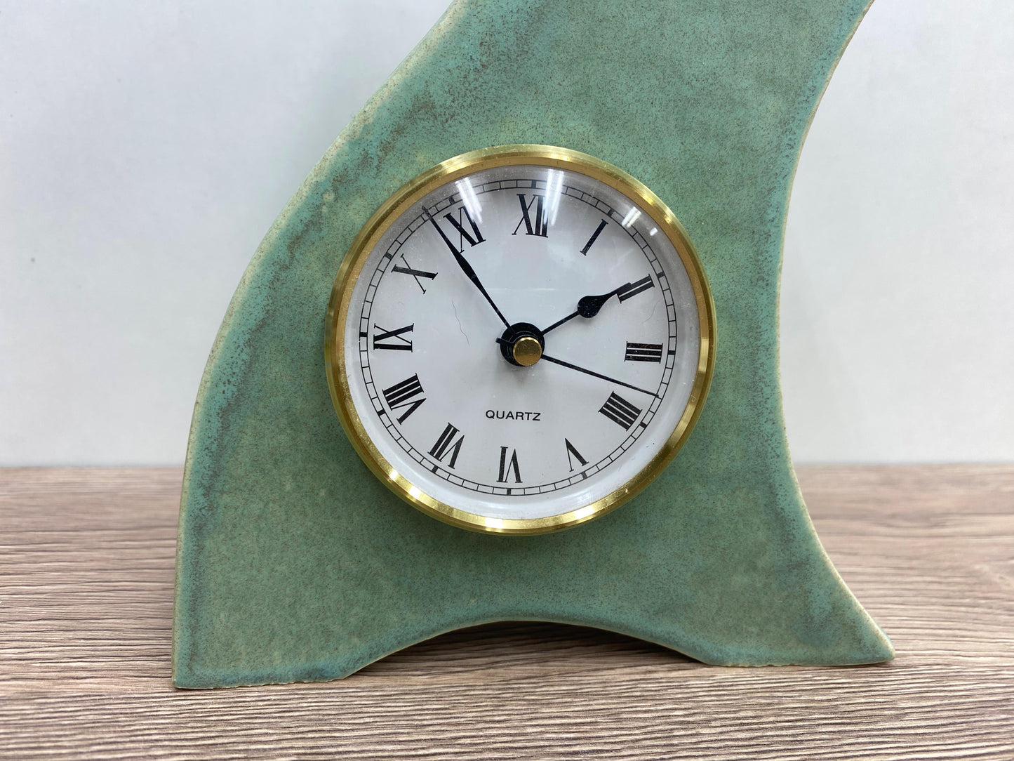 Ceramic Mantel Clock with Enclosed Face - Cornish Copper