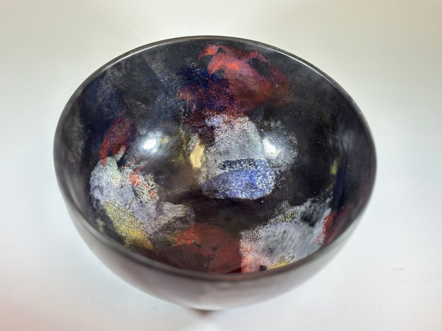 Butter Dish and Fruit Bowl Set Abstract Glaze